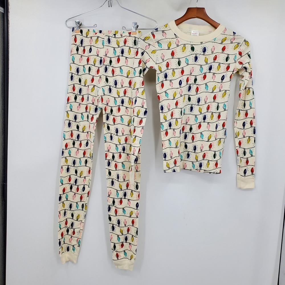 Hanna Andersson Kids 14 Christmas Lights Organic Cotton Pajama Set 160cm 59852